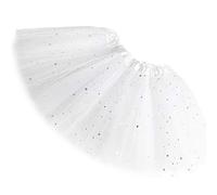 Ugitopi Niñas Sparkle Tutus Princesa Ballet Danza Capas Tul Tutu Faldas, White