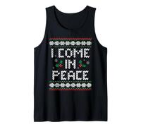 Ugly Christmas I Come In Peace Xmas Matching Hombres Mujeres Niños Camiseta sin Mangas