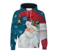 Ugly Christmas Jersey Hombre Manga Larga Sudadera Navidad Divertida Con Bolsillo Hombres Navidad Sudaderas con Capucha Impresión 3D Jersey Navidad Hombre Divertido, N.º 4, M