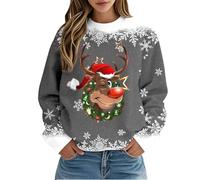 Ugly Christmas Sweater Pullover Cálido Otoño Invierno Cuello Redondo Manga Larga Diseño Moderno con Detalles Festivos Perfecto para Fiesta de Navidad Look Cómodo y Elegante para Navidad