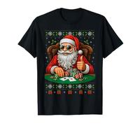 Ugly Christmas Sweater Santa Poker Jugador Divertido Juego Camiseta