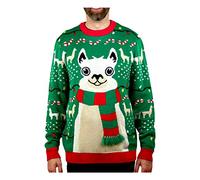 Ugly Christmas Sweater - Sudadera navideña con diseño de llama de Navidad, multicolor, L