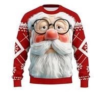 Ugly Christmas Sweater - Sudadera navideña para hombre, divertida y fea, con cuello redondo, sin capucha, tallas grandes, con diseño de jersey de punto, XXL