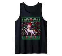 Ugly Christmas Unicorn Santa Hat Funny Xmas Family Camiseta sin Mangas