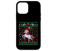 Ugly Christmas Unicorn Santa Hat Funny Xmas Family Carcasa para iPhone 12 Mini