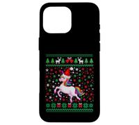 Ugly Christmas Unicorn Santa Hat Funny Xmas Family Carcasa para iPhone 16 Pro MAX