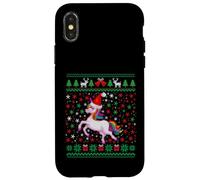 Ugly Christmas Unicorn Santa Hat Funny Xmas Family Carcasa para iPhone X/XS
