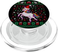 Ugly Christmas Unicorn Santa Hat Funny Xmas Family PopSockets PopGrip para MagSafe