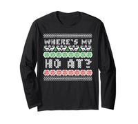 Ugly Christmas Wheres My Ho At Funny Xmas Matching Humor Hombres Manga Larga