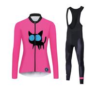 UGLY FROG Conjunto de Bicicletas Trajes Ropa Mangas largas Mujeres Tricot Pantalones de Bicicleta con Almohada 20D Gel 77DE