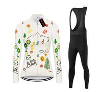 UGLY FROG Neue Größe Set de Ropa de Bicicleta Mujer Camiseta de Bicicleta de Brazo Largo Resistente al Viento Mujer Fleece térmico con Pantalones de Acolchado 20D