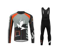 UGLY FROG Ropa Ciclismo Hombre Invierno Chaqueta de Ciclismo de Manga Larga+Pantalones de Acolchado 3D para Hombres de Invierno Conjunto de Ropa de Ciclismo de Lana Térmica HSuitZR09