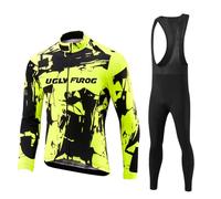UGLY FROG Super Roubaix - Conjunto de ropa ligera de invierno, resistente al viento, camiseta de manga larga con babero acolchado 20D para ciclismo