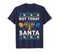 Ugly Hanukkah Sweater Not Today Santa Funny Jewish Janukah Camiseta