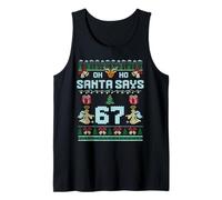 Ugly Sweater Like Design. Gen Z Alpha Meme Santa Says 67 Camiseta sin Mangas
