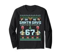 Ugly Sweater Like Design. Gen Z Alpha Meme Santa Says 67 Manga Larga
