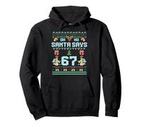 Ugly Sweater Like Design. Gen Z Alpha Meme Santa Says 67 Sudadera con Capucha