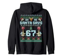 Ugly Sweater Like Design. Gen Z Alpha Meme Santa Says 67 Sudadera con Capucha