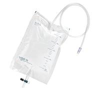 Ugo 2L Night Bags (x10) - Bolsas de drenaje de orina, grifo en T o grifo de palanca con conexión sin pliegues (paquete de 10) (Ugo 10 - Grifo en T de un solo uso, no estéril)