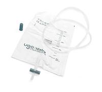 Ugo 2L Night Bags (x10) - Bolsas de drenaje de orina, grifo en T o grifo de palanca con conexión sin pliegues (paquete de 10) (Ugo 10XL - Grifo en T De Un Solo Uso, No Estéril)