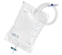 Ugo 2L Night Bags (x10) - Bolsas de drenaje de orina, grifo en T o grifo de palanca con conexión sin pliegues (paquete de 10) (Ugo 13 - T Tap (Drenaje Continuo), Estéril)