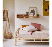 Ugo - Estantería infantil de pared de teca maciza de 100 cm H 15 x B 100 x T 20 cm