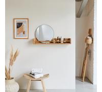 Ugo - Estantería mural de baño de teca maciza de 100 cm H 15 x B 100 x T 20 cm