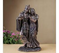 UGRA Radha Krishna - Estatua de bronce unido de 28 cm, estatua de Radha Krishna, escultura Radhe Krishna, figura de Radha-Krishna, matrimonio