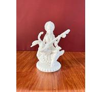 UGRA Saraswati - Estatua sobre el cisne - 21 cm mármol cultivado diosa hindú de la sabiduría y las artes