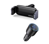 UGREEN 130W Cargador de Coche USB C y Soporte Móvil Coche