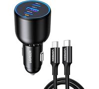UGREEN 130W cargador rápido para coche 3 puertos gris