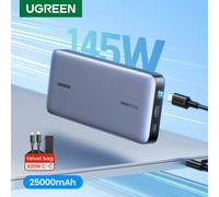 UGREEN 140W banco de energía portátil 25000mAh PD banco de energía de carga rápida para ordenador portátil Xiaomi 13 batería externa de carga rápida 25000mAh