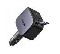 Ugreen 145w 3c1a fast car charger with retractable usb-c cable