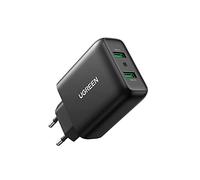 UGREEN 18W Cargador USB Quick Charge 3.0, Enchufe USB Móvil Rápido, Cargador Doble USB QC 3.0 para iPhone 14/13/12/11/SE 2022, Galaxy S23/S22/S21/S20/M33/M32, Google Pixel 7 Pro/7/6A, Kindle, ECC