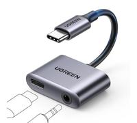 UGREEN 2 en 1 Adaptador USB C a Jack de 3,5 mm Compatible con Audio | Carga rápida 60 W PD Compatible con Galaxy S23 S22 Ultra S20 FE Note 20 A53 Pixel 5 4 3XL iPad Pro Air 2022 Xiaomi 13 12 Pro