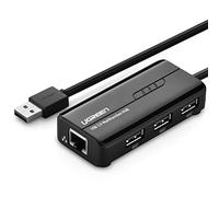 Ugreen 20264 Adaptador Ethernet RJ45 con concentrador USB 2.0 (Alámbrico, USB, Ethernet, 100 Mbit/s)
