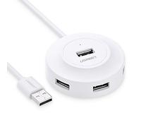 Ugreen 20270 adaptador de cable USB 2.0 4x USB 2.0 Blanco - Adaptador para cable (USB 2.0, 4x USB 2.0, Male connector / Female connector, 0,8 m, Blanco)