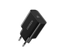 UGREEN 20W Cargador USB C PD 3.0 Compatible con iPhone 14 14 Pro 14 Pro MAX 13 Pro 12 Pro 11 XR X iPad Pro Mini Air Galaxy S22 Plus S21 S20, Cable no Incluido (Negro)