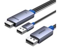 UGREEN 2M Cable HDMI a DisplayPort 4K 60Hz Transmisión Bidireccional Suporte HDR HDCP Adaptador DisplayPort a HDMI y Cable de Carga USB A Compatible con Switch 2 PS 5 4 Xbox PC TV Monitor