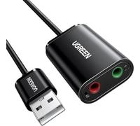 Ugreen 30724B Tarjeta de sonido externa de 15 cm Negro