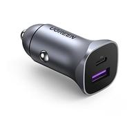 UGREEN 30W Cargador Coche, Cargador Mechero 2 USB Puertos, Cargador Coche Carga Rápida Mini Metal Compatible con iPhone 14, 13 Pro MAX, 13, 12, SE 2022, iPad Pro, Galaxy S22, Xiaomi 12, Mi11 Redmi 10