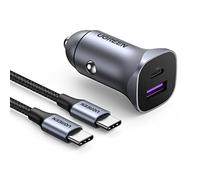 UGREEN 30W Cargador Coche USB C con Cable 1M Carga Rápida PD QC 3.0 PPS