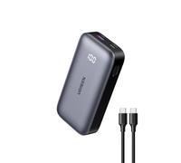 UGREEN 30W Power Bank 10000mAh, Cargador Portatil USB C Carga Rápida con 0.5M 60W Cable USB C, Pantalla Digital, Batería Portátil Externa Compatible con Galaxy S24 S23, iPhone 15 14, iPad, LG, Negro
