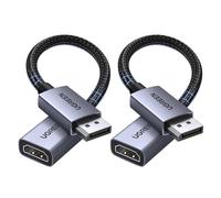UGREEN 4K Adaptador DisplayPort a HDMI 2 Piezas Unidireccional Convertidor DP Macho a HDMI Hembra 4K 30Hz 2K 60Hz 1080P 120Hz Compatible con Portátiles Monitores Tarjetas Gráficas Televisores