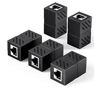UGREEN 5 Unidades Adaptador RJ45 Hembra, Conector Lan Acoplador para Gigabit Ethernet 1000Mbps Cable de Red Cat 7/6/5 (Negro)