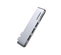UGREEN 6 en 2 Adaptador Hub USB C HDMI 4K Compatible con MacBook Pro Air M2 M1 2022 a 2016, Multipuertos USB 3.0 5Gbps, Thunderbolt 3 6K Video, 100W PD, 40Gbps Transmisión, Lector de Tarjetas SD TF