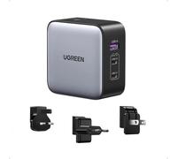 Ugreen 65W Nexode Cargador 3-Port Gan Carga Rápida USB C Adaptador de Viaje