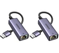 UGREEN Adaptador de Red USB 3.0 a Ethernet Gigabit 1000Mbps Compatible con Consola de Switch Convertidor Rj45 Giga LAN Tarjeta de Externa para Xiaomi Mi Box S Macbook PC (Paquete de 2)