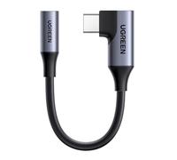 UGREEN Adaptador de USB-C a Audio Jack 3,5 mm en Ángulo de 90 Grados con Chip DAC, Compatible con iPhone 17/17 Air/17 Pro/17 Pro MAX, Serie Galaxy S25, iPad, Mac