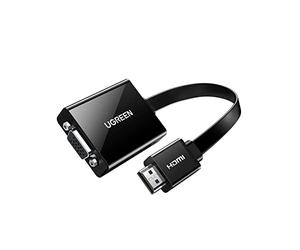 UGREEN Adaptador HDMI a VGA, Convertidor HDMI a VGA Macho a Hembra, 1080P Conversor con Audio 3.5 mm y Mirco USB Cable de Carga para PC, HDTV, Proyectores, Monitor, Rasberry Pi, PS4/3, Xbox One/360